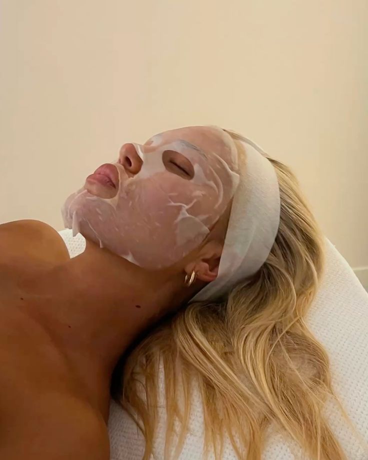 Resting during a facial skincare treatment